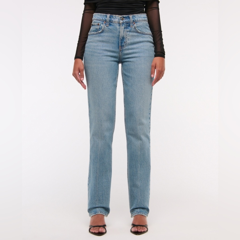Abercrombie Curve Love Mid-Rise Straight Jeans size 31L 12 Long
